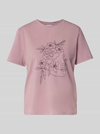 Vila T-Shirt mit Motiv-Print Modell NORA in Rose, Gr&ouml;&szlig;e XS