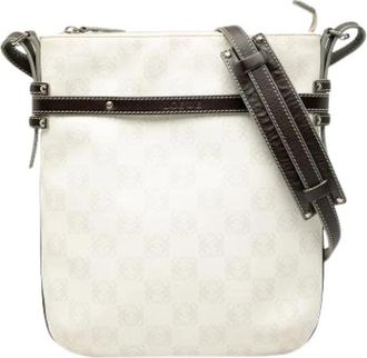 Loewe Pre-owned Canvas Crossbody Bag - Dames - Vintage Schoudertas - Wit - ONE Size - Leer - Vintage