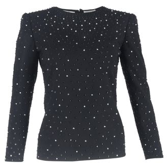 Valentino Valentino Garavani top met lange mouwen en versieringen in zwart polyester