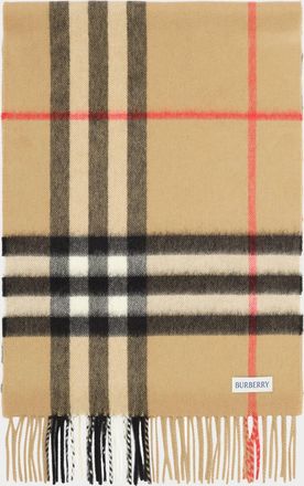 Burberry Crystal-Embellished Check Cashmere Scarf