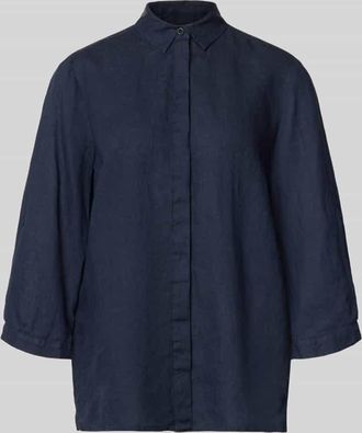 Toni Relaxed Fit Leinenbluse mit 3/4-Arm Modell Clay in Marine, Gr&ouml;&szlig;e 38