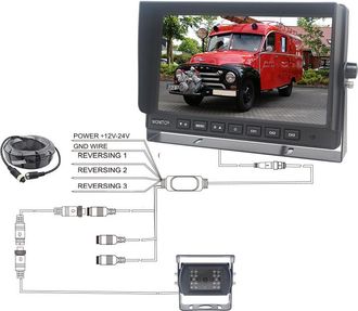 OEM Conjunto De Monitor De 10,1 Con C&aacute;mara De Marcha Atr&aacute;s Y Cable De 4 Pines De 10 Metros