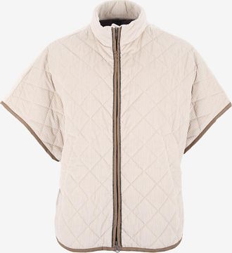 Brunello Cucinelli Steppweste aus Cordsamt Shiny Trims