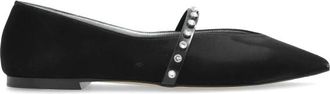 Alexander McQueen Ballerinas met glinsterende kristallen - Dames - Ballerinas - Zwart - 36 EU - Leer - Schoenen