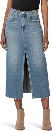 Kut from the Kloth Jen A-Line 5 Slit Raw Hem Skirt In Empowering