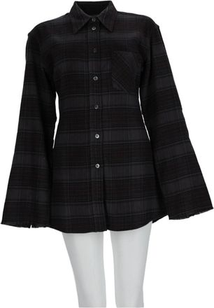 Our Legacy Grey Plaid Classic Collar Cotton Shirt