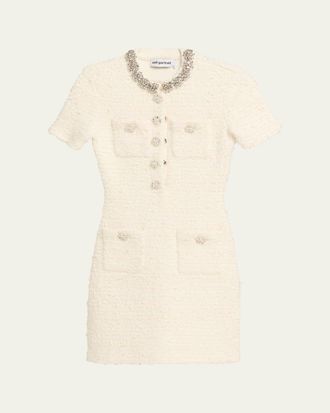 Self Portrait Textured Knit Mini Dress