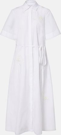 Erdem Embroidered cotton poplin shirt dress