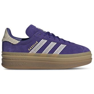 adidas Womens Originals Gazelle Bold - Shoes Collegiate Purple/Wonder White/Gold Metallic Size 05.5