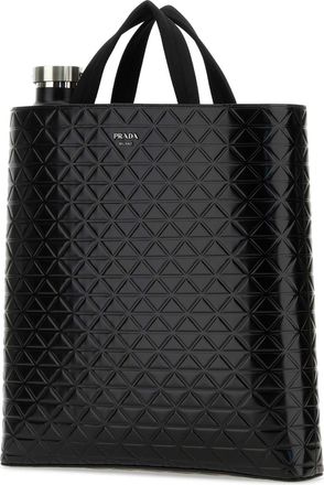 Prada Mens Black Leather Shopping Bag Nero Vitello Borse A Mano