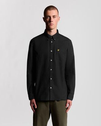 Lyle & Scott Plain Oxford Shirt in Jet Black at Nordstrom, Size Xx-Large