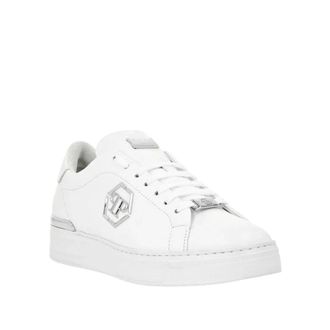 Philipp Plein Zapatillas de piel Lo-Top Hexagon - Shoes - Hombre - Blanco - 44 EU