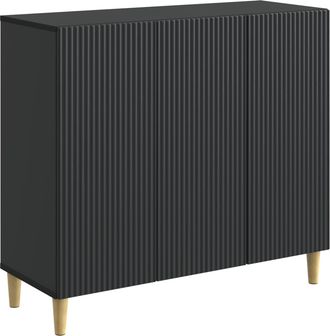 vidaXL Aparador Negro 89 X 34,5 X 80 Cm Madera De Ingenier&iacute;a Vidaxl