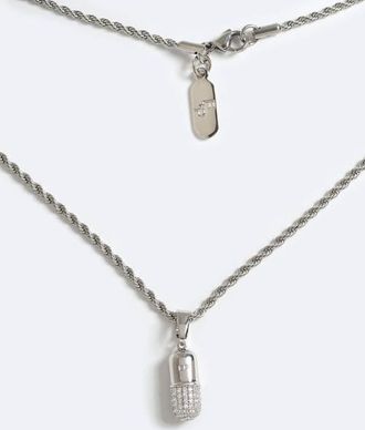 Emma Pills Love Drug Necklace in Silver at Nordstrom, Size 22