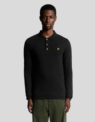 Lyle & Scott Lyle And Scott Mens Long Sleeve Cotton Polo Shirt - Black - Size: 42