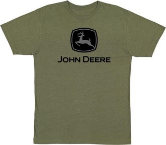 John Deere Mens Short Sleeve Graphic Tee Trademark, Olive, 3XL
