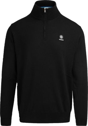 Sandbanks Mens Quarter zip Merino Knitwear Black - Size X-Large