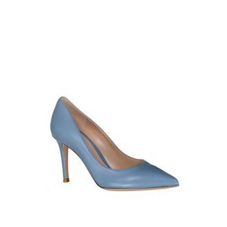 Gianvito Rossi Womens Pointed-Toe Leather Pump Blue