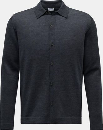 Braun Hamburg Men - Merino cardigan dark grey