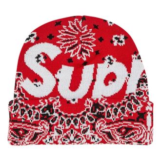 SUPREME Bandana Big Logo Beanie Red FW24BN61-RED