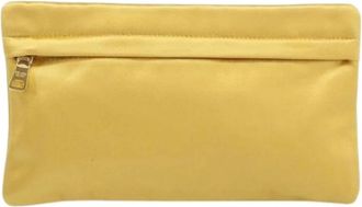 Prada Pre-owned Clutches, female, Yellow, Size: ONE SIZE Pre-owned Satin Clutch