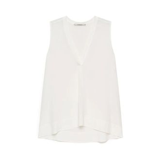 Maliparmi Sleeveless Tops, female, White, Size: XS Fluid Crepe Top