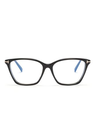 Tom Ford Eyewear rectangle-frame glasses - women - Acetate - 56 - Black