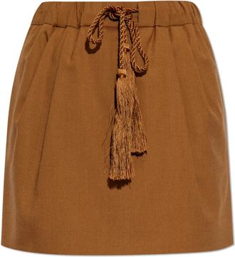 Max Mara Tabarin Rok - Dames - Korte rokken - Bruin - XS - Wol - Rokken
