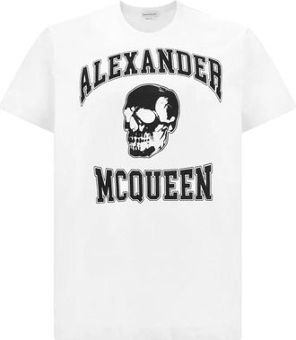 Alexander McQueen Skull Print Mode T-shirt - Heren - T-shirts - Wit - S - Katoen - Tops
