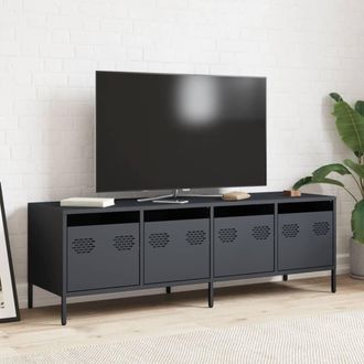 Berkfield Home TV Cabinet Anthracite 135x39x43.5 cm Cold-rolled Steel in Charcoal