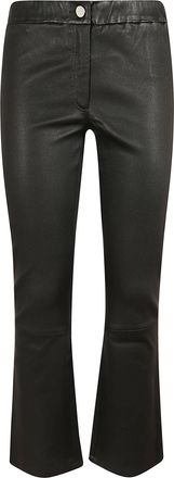 Arma Fitted Stretch Plong&eacute; Leather Trousers