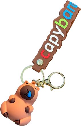 Generic Capybara Key Holder - 4.2x6.2cm Capybara Figurine, Cute Plush Keychain, Cartoon Capy-Bara Charm, Funny Bag Pendant | Durable Capy-Bara Key Ring for Ki