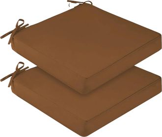 OEM Cojines Para Asientos De Exterior, Impermeables, De Espuma De Alta Densidad, Color Caf&eacute;, 48x48x10cm (19x19x4 Pulgadas)