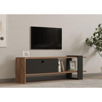 OEM Mueble De Tv De Roble Y Antracita, Dise&ntilde;o Limpio Con Estantes, 120x36,8x25 Cm, Para Sal&oacute;n Peque&ntilde;o O Estudio