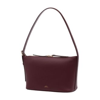 A.P.C. Womens Vera Shoulder Bag Burgundy Calfskin