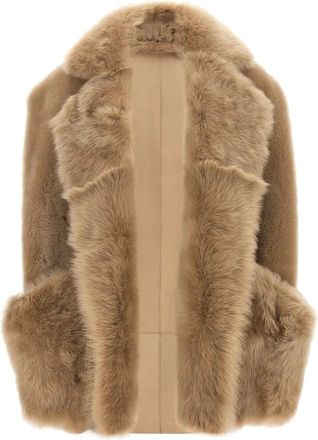 BLANCHA Jassen, Dames, Beige, S, Leer, Toscana Shearling Vest