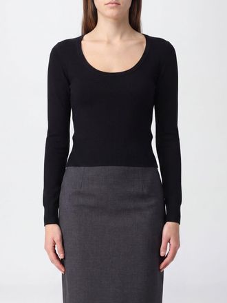 Moschino Slim Fit Viscose Blend Jumper with U-Neck and Ribbed Trims