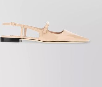 Jimmy Choo London leather flat ballerina shoes