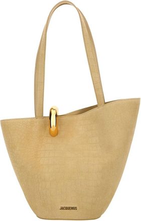 Jacquemus Asymmetric Medium Bucket Bag - Dames - Shoppers - Beige - ONE Size - Katoen - Tassen