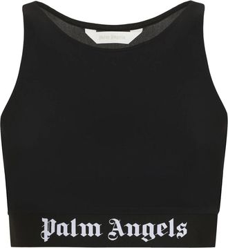 Palm Angels Technische Crop Top van Stof - Dames - Tops zonder mouwen - Zwart - XS - Tops
