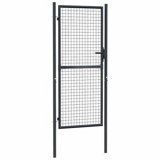 vidaXL Vidaxl - Puerta De Jard&iacute;n De Malla De Acero Galvanizado, 100 X 200 Cm, Gris
