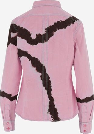 DON'T @ ME Womens Cotton Shirt Tie-Dye Pink