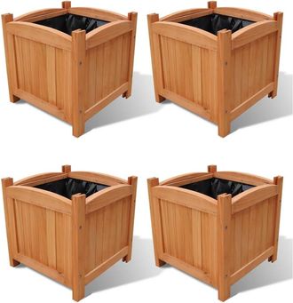 vidaXL Vidaxl - Jardinera Arriate Elevado Plantas Flores Jard&iacute;n 4 Piezas 30 X 30 X 30 Cm 020001332