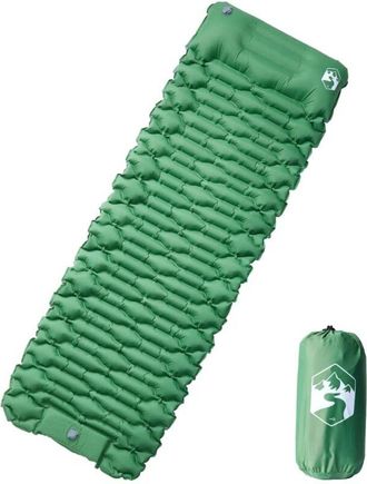 OEM Colch&oacute;n Autoinflable Para Camping Con Almohada, 1 Persona, Verde