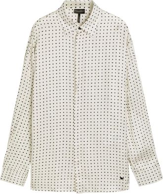 Emporio Armani Patterned Satin Shirt - White - XL