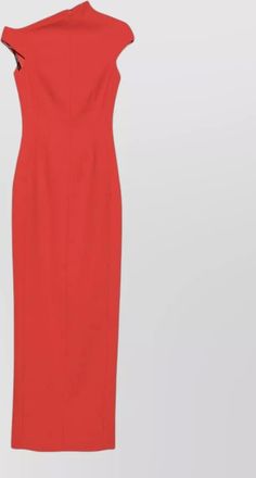 Solace London asymmetric high-neck sleeveless maxi dress