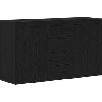 vidaXL Vidaxl - Vitrina Roble Negro 120 X 36 X 69 Cm Madera Contrachapada