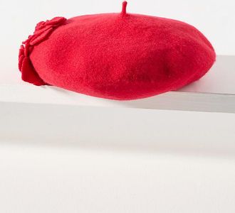 San Diego Hat Company Wool Flower Beret