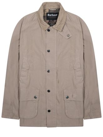 Barbour Beige Solid Shirt Collar Jacket