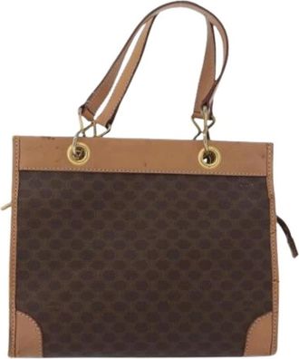 Celine Pre-owned Handbags, female, Brown, Size: ONE SIZE Pre-owned Macadam Canvas Hand Bag